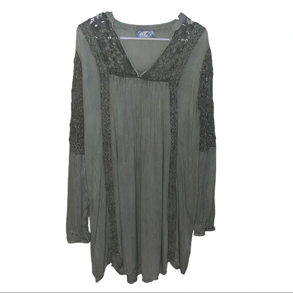 lace up dress front Lace Mini Dress with Lace-Up Front main image 1
